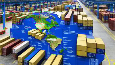 Global sourcing and logistics solutions illustration Global sourcing and logistics solutions illustration